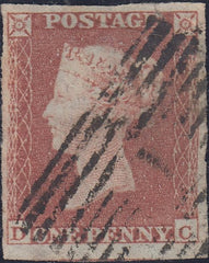 58751 - 1853 1d pl.161 lettered DC (SG8).