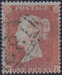 65077 - PL.196 (PL)(SG 17). Good used 1854 Die 1 1d pl.196