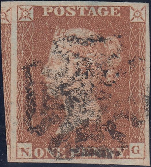 71907 - PL.27(NG)(SG8). Good used 1842 1d pl.27 (SG8) lettered NG wit...