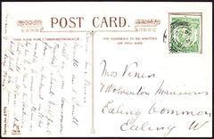 73013 - KGV ½ DOWNEY CUT-OUT ON 1914 POST CARD. Post card of St Pau...