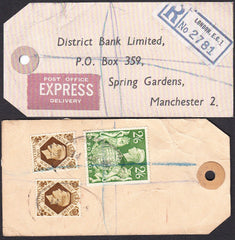 74282 - BANKER'S PARCEL TAG. Circa 1948 tag from London wi...