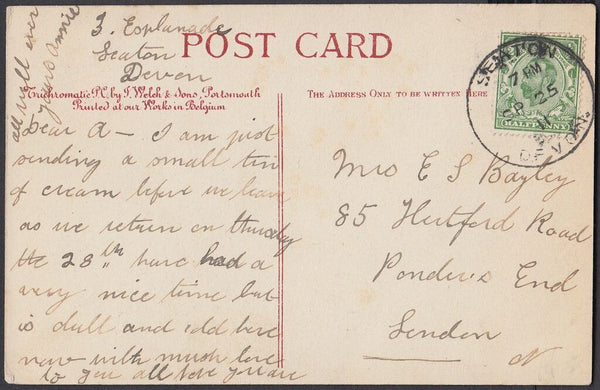 75278 - DEVON - SEATON SKELETON. 1911 post card of Sidmout...