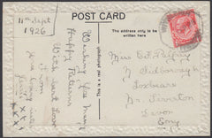 75427 - DEVON. 1926 post card to Tiverton with KGV 1d canc...