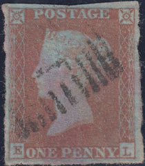 75964 1851 1D PL.107 (SG8)(EL). Good to fine used 1851 1d pl.107 (SG8) lettered EL, four close to fine margins