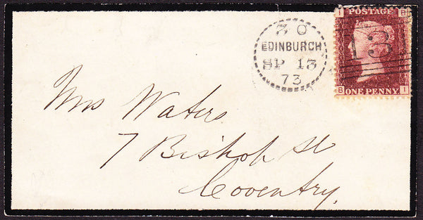 76094 - EDINBURGH DOTTED CIRCLE TYPE A9 (RA9)/PL.145(SG43)(BI). Mourning front