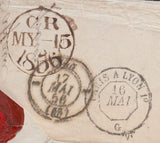 81339 - PL.35(EK FK GK HK)(SG29) ON WRAPPER LONDON TO LYONS. 1856 wrapper (slight imp...