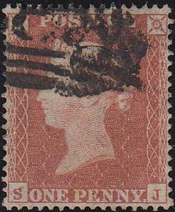 81989 1854 DIE 1 1D PL.204 S.C.16 (SG17)(SJ) MISSING IMPRIMATUR, GOOD TO FINE USED.