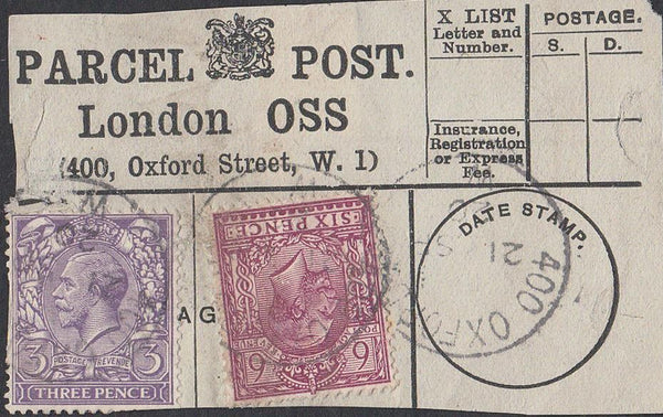 85338 1920 PARCEL POST LABEL.