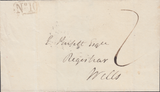 86800 - BRISTOL PENNY POST - 'NO.10' RECEIVERS HAND STAMP OF KEYNSHAM. 1829 wrapper Bristol to Wells, on front f...