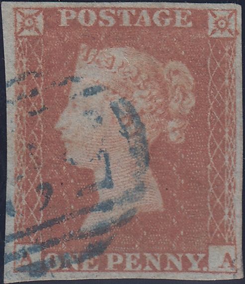 89250 - PL.161 (AA) (SG8). Fine used 1853 die I 1d pl.161 ...