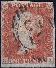 89353 - PL.101 (GI)(SG8). Used 1850 1d pl.101((SG8)