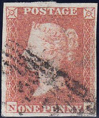 89401 - PL.102 (NE)(SG8). Good used 1850 1d pl.102 (SG8) letter...