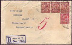 89418 - 1925 MAIL TO CZECHOSLAVAKIA. Envelope (slight faul...