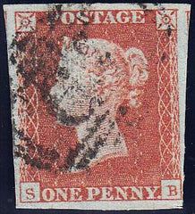 89476 - PL.106 (SB)(SG8). Good used 1850 1d pl.106 (SG8) letter...