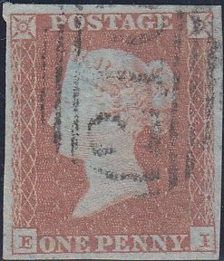 89484 - PL.106 (EI)(SG8). Fine used 1850 1d pl.106 (SG8)