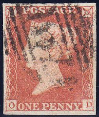 89488 - PL.106 (OD)(SG8). Fine used 1850 1d pl.106 (SG8)