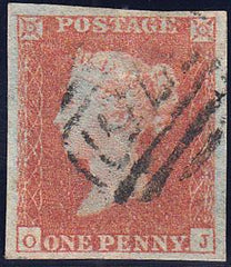 89585 - PL.111 (OJ)(SG8). Good used 1851 1d pl.111 (SG8)