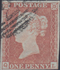 89602 - PL.113 (QL)(SG8). Fine used 1851 1d pl.113 letter...