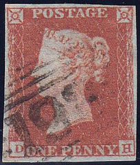 89603 - PL.106 (DH)(SG8). Fine used 1850 1d pl.106 (SG8)