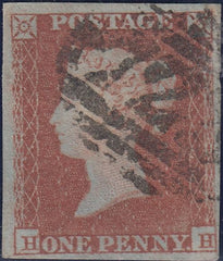 89604 - PL.126(HH)(SG8). Fine used 1851 1d pl.126 letter...