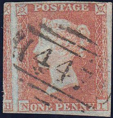 89609 - PL.112 (NI)(SG8). Good used 1851 1d pl.112 (SG8)