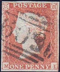 89656 - PL.113 (MI)(SG8). Good to fine used 1851 1d pl.11...