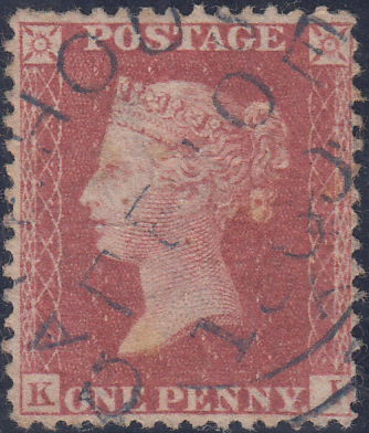 90398 1860 GATEHOUSE DUMFRIES DATE STAMP CANCELLING STAMP PL.44 SG40 KI