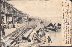 94484 - 1906/7 DAMAGED MAIL JAVA TO CANADA VIA LONDON UK/REPAIRED IN THE UK. Post card from Batavia, Java ...