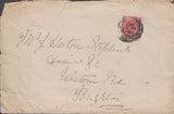 94493 - 1905 DAMAGED/REPAIRED MAIL PUTNEY TO BRIGHTON. Envelope Putney to Brighton wit...