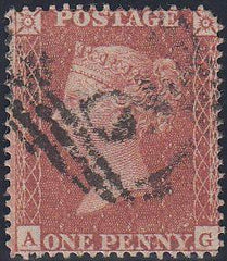 96692 - PL.10 (AG)(SG21). Used 1855 die 2 1d pl.10 S.C.16 ...