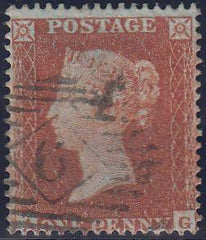 96743 - PL.196 (AG)(SG17). Fine used 1854 Die 1 1d pl.196