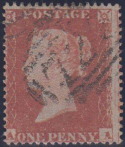 97177 - PL.190 (AA)(SG17). Good used 1854 die 1 1d pl.190 ...