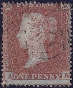 97648 - PL.194 (AK)(SG17). Good used 1854 die 1 1d pl.194 ...