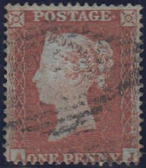 97650 - PL.194 (AJ)(SG17). Fine used 1854 die 1 1d pl.194 ...