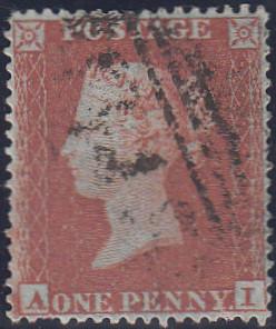 97670 - PL.195 (AI)(SG17). Good used 1854 die 1 1d pl.195 ...