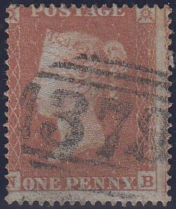 97737 - PL.190 (NB)(SG17). Good used 1854 die 1 1d pl.190 ...