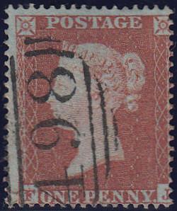 97751 - PL.179 (FJ)(SG17). Good used 1854 die 1 1d pl.179 ...