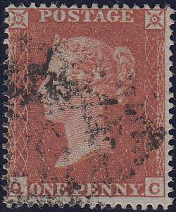 97765 - PL.191 (QC)(SG17). Used 1854 die 1 1d pl.191 lette...