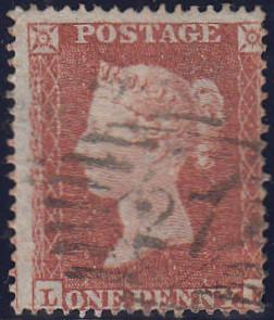 97794 - PL.202 (LF)(SG17). Good used 1854 die 1 1d pl.202 ...